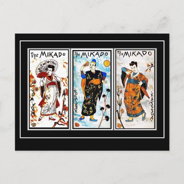 Cartão postal Arte Asiática Vintage Mikado (Frente)