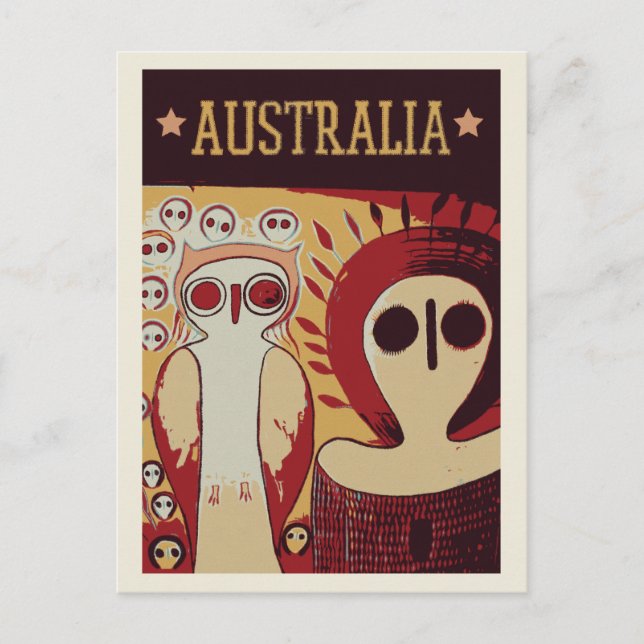 Cartão Postal Arte australiana aborígena na Austrália (Frente)