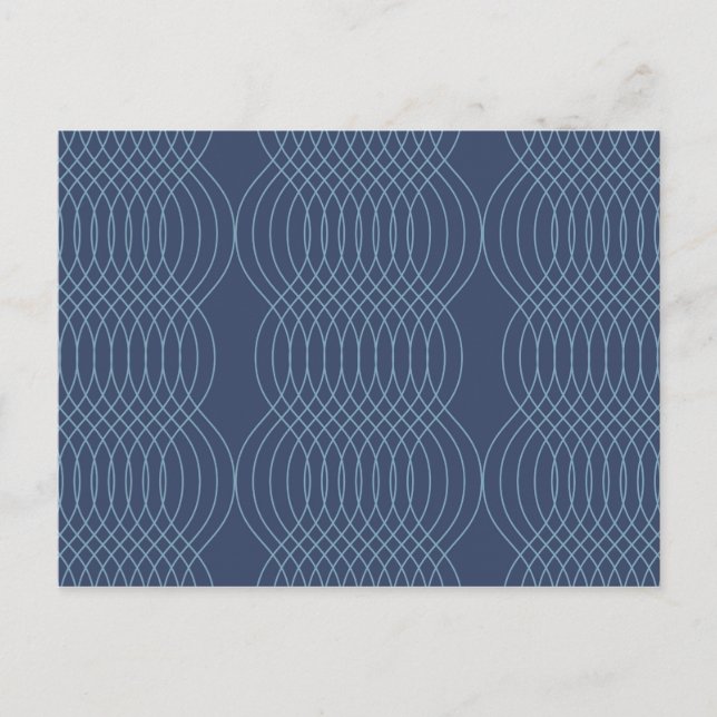 Cartão Postal Arte azul, decorativa, simples, moderna, moderna e (Frente)
