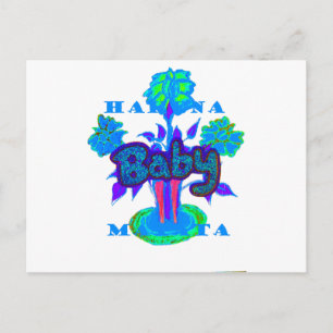 Cartão Postal Arte Azul Suave Com Ciano: Toque De Bebê.