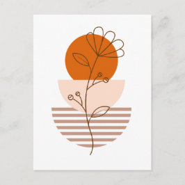 Cartão Postal Arte boho flor en un atardecer