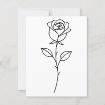 Arte Botânica Minimalista de Rosa em Linha