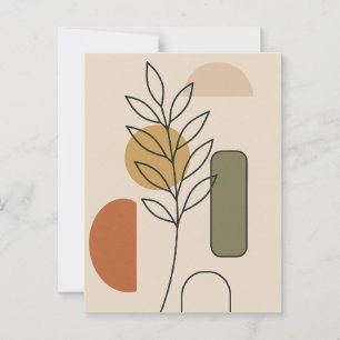 Cartão Postal Arte Botânica Minimalista Moderna
