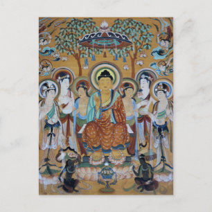 Cartão Postal Arte Buda e Bodhisattvas Dunhuang Mogao