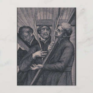 Cartão Postal Arte Católica Japonesa do Mártir São Paulo Miki