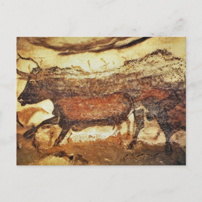 Cartão Postal Arte Caverna Pré-Histórica Lascaux (Frente)