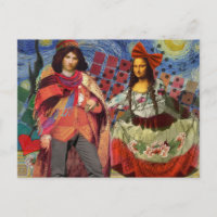 Arte Colorida Divertida e Romântica da Mona Lisa