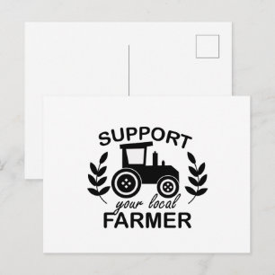Cartão Postal Arte com palavras de apoio ao agricultor local