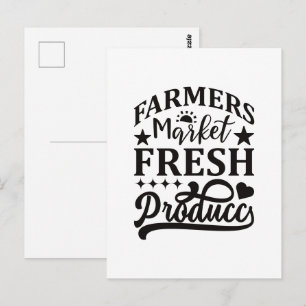 Cartão Postal Arte com palavras de mercado de agricultores diver