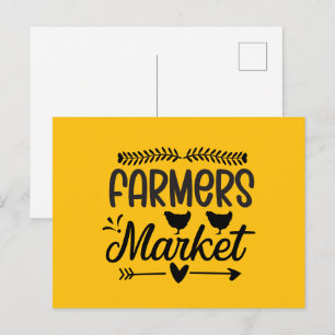 Cartão Postal Arte com palavras divertidas do mercado de agricul