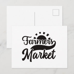 Cartão Postal Arte com palavras divertidas do mercado de agricul
