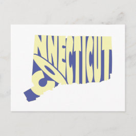 Cartão Postal Arte com Palavras do Nome do Estado de Connecticut