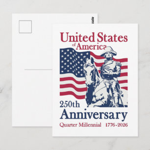 Cartão Postal Arte Comemorativa do 250º Aniversário dos Estados