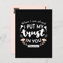 Cartão Postal Arte Cristã Floral Escura - Salm 56:3