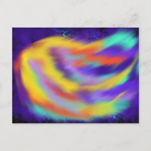 Cartão Postal Arte Cristã Moderna Espírito Santo Colorido Fogo