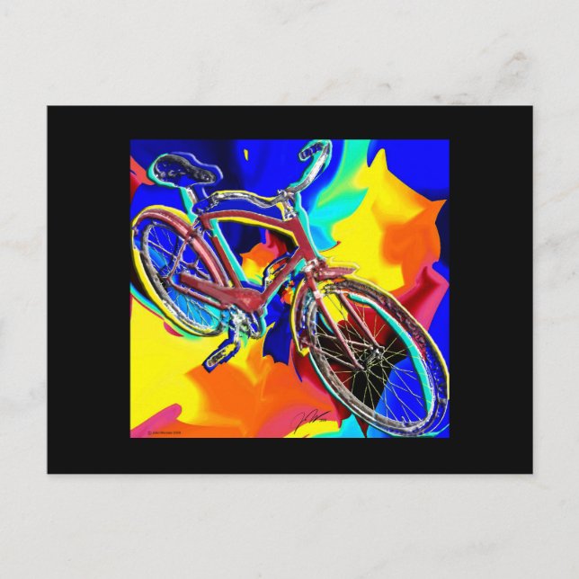 Cartão Postal arte da bicicleta (Frente)