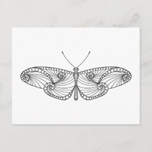 Cartão Postal Arte da Borboleta Inspirada