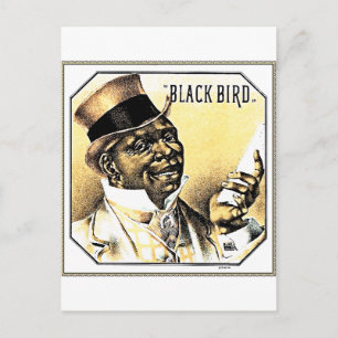 Cartão Postal Arte da Caixa de Charutos de Pássaro Negro