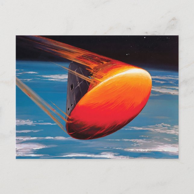 Cartão Postal Arte da Cápsula Espacial do Módulo de Comando Apol (Frente)