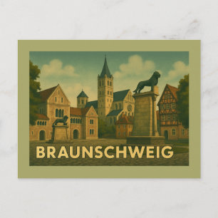 Cartão Postal Arte da Cidade de Braunschweig Alemanha