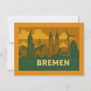 Cartão Postal Arte da Cidade de Bremen Alemanha