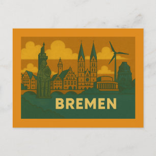 Cartão Postal Arte da Cidade de Bremen Alemanha