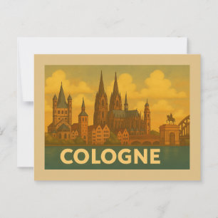 Cartão Postal Arte da Cidade de Colônia Alemanha