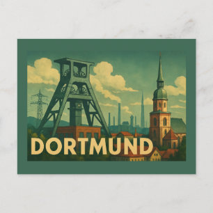 Cartão Postal Arte da Cidade de Dortmund Alemanha