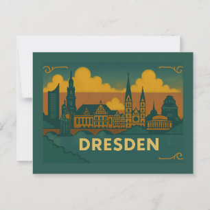 Cartão Postal Arte da Cidade de Dresden Alemanha