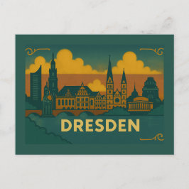 Cartão Postal Arte da Cidade de Dresden Alemanha