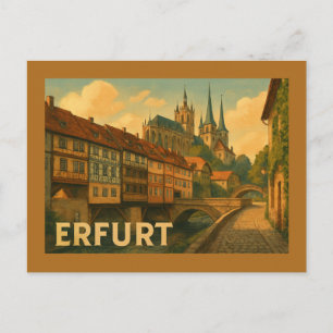 Cartão Postal Arte da Cidade de Erfurt Alemanha