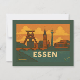 Cartão Postal Arte da Cidade de Essen Alemanha