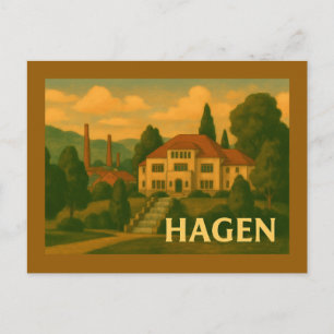 Cartão Postal Arte da Cidade de Hagen Alemanha