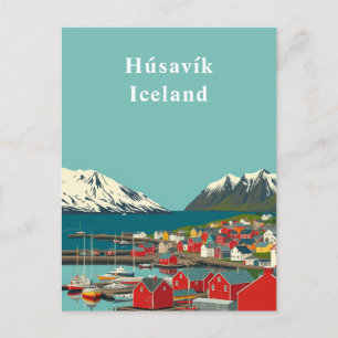 Cartão Postal Arte da Cidade de Húsavík, Islândia