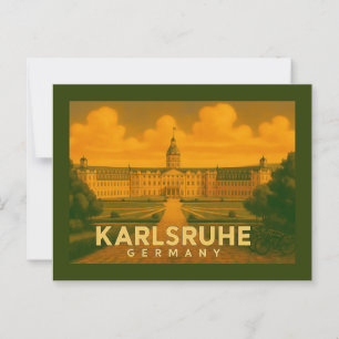Cartão Postal Arte da Cidade de Karlsruhe Alemanha