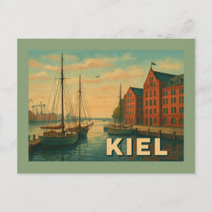 Cartão Postal Arte da Cidade de Kiel Alemanha