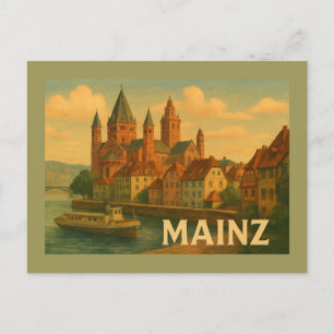 Cartão Postal Arte da Cidade de Mainz Alemanha