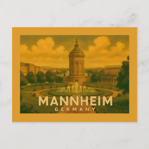 Cartão Postal Arte da Cidade de Mannheim Alemanha