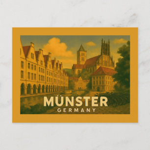Cartão Postal Arte da Cidade de Münster Alemanha