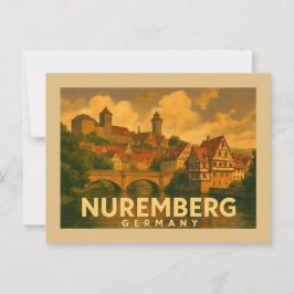 Cartão Postal Arte da Cidade de Nuremberga Alemanha