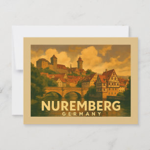 Cartão Postal Arte da Cidade de Nuremberga Alemanha