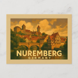 Cartão Postal Arte da Cidade de Nuremberga Alemanha
