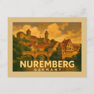 Cartão Postal Arte da Cidade de Nuremberga Alemanha