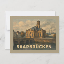 Cartão Postal Arte da Cidade de Saarbrücken Alemanha