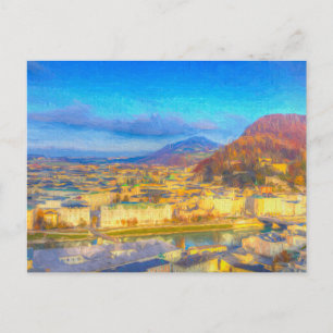 Cartão Postal Arte da Cidade de Salzburgo   