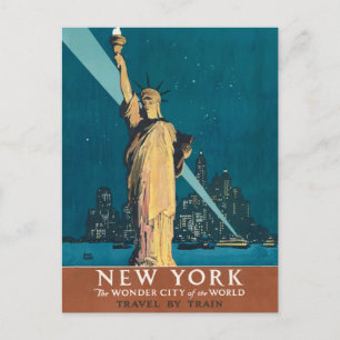 Cartão Postal Arte da Estátua da Liberdade da Cidade Maravilhosa