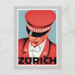 Cartão Postal Arte da etiqueta da suiça de Zurique das viagens