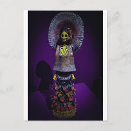 Cartão Postal Arte da Figura de Esqueleto Catrina do Día de los