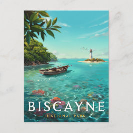 Cartão Postal Arte da Lagoa Tropical do Parque Nacional Biscayne