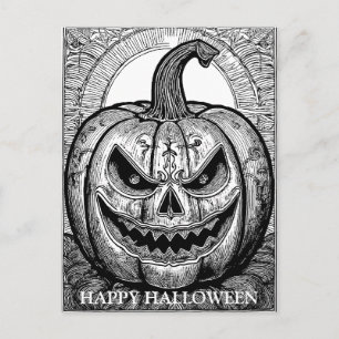 Cartão Postal Arte da linhagem de Abóbora do Halloween